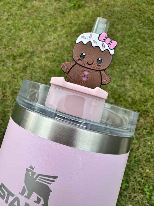 Gingerbread Girl Straw Buddy