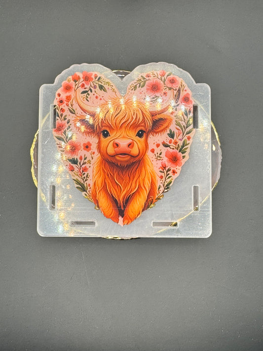 Floral Cow - Acrylic Pen Holder