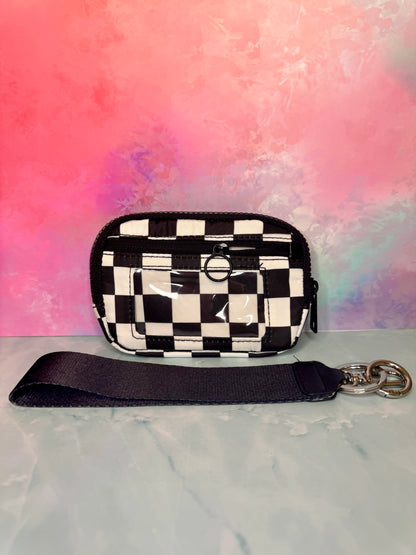 Black & White Checks - Wristlet Wallet