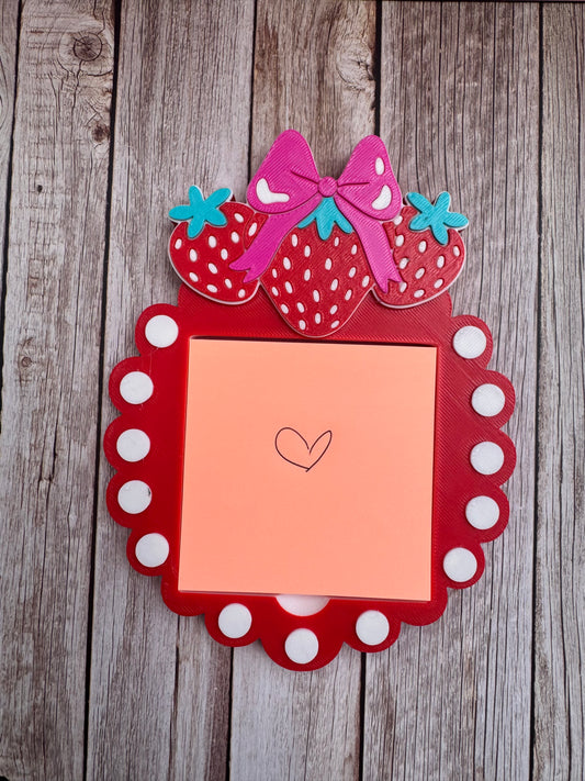Strawberry Sticky Note Holder | 3D Printed Desk Organizer