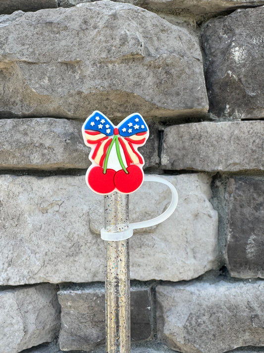 Patriotic Cherries - Straw Topper