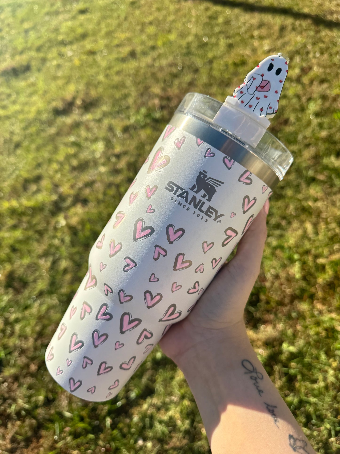 Valentines Ghost Straw Buddy