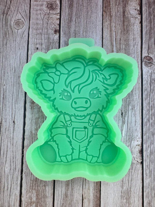 Cow in Overalls Silicone Freshie Mold