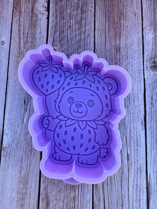 Strawberry Bear Freshie Silicone Mold
