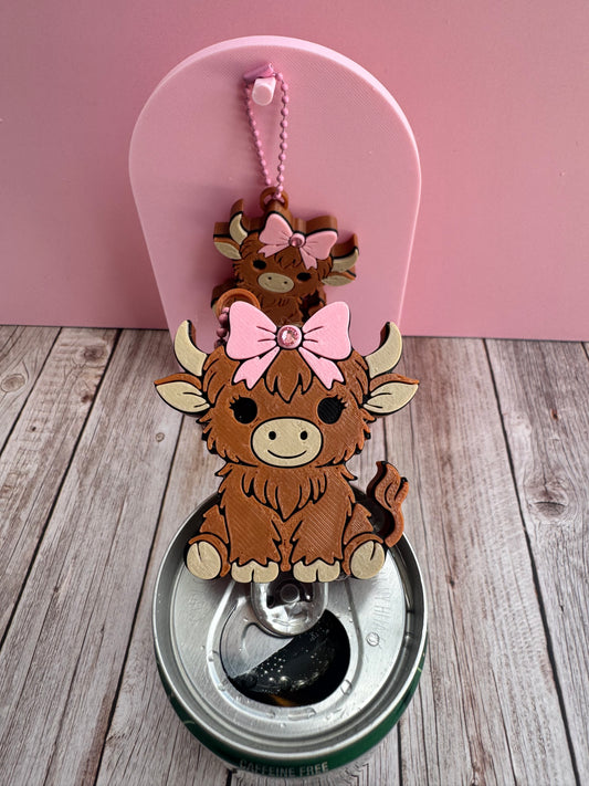 3D Printed Cutie Cow - Soda Can Opener Keychain