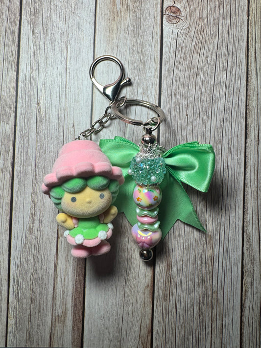 Lime Chiffon Keychain