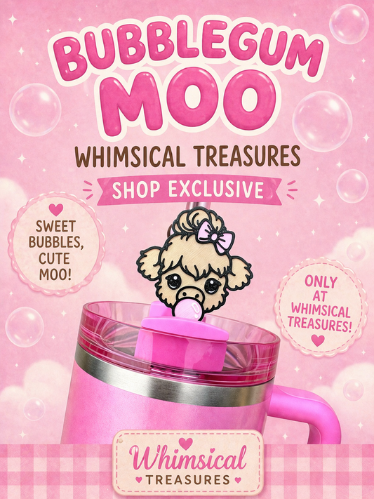 Bubblegum Moo Straw Buddy *SHOP EXCLUSIVE*