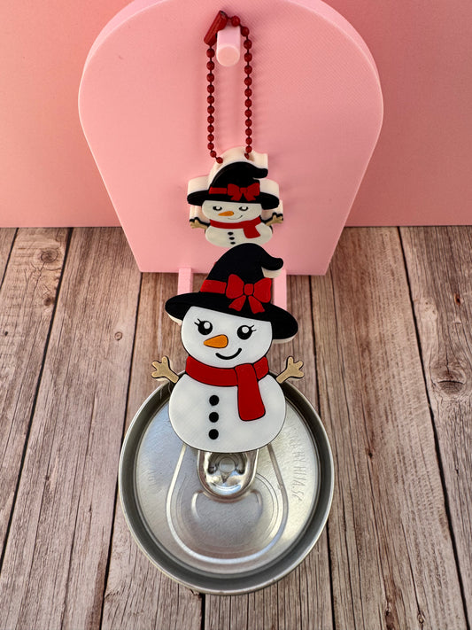 3D Printed Christmas Snowman - Soda Can Opener Keychain