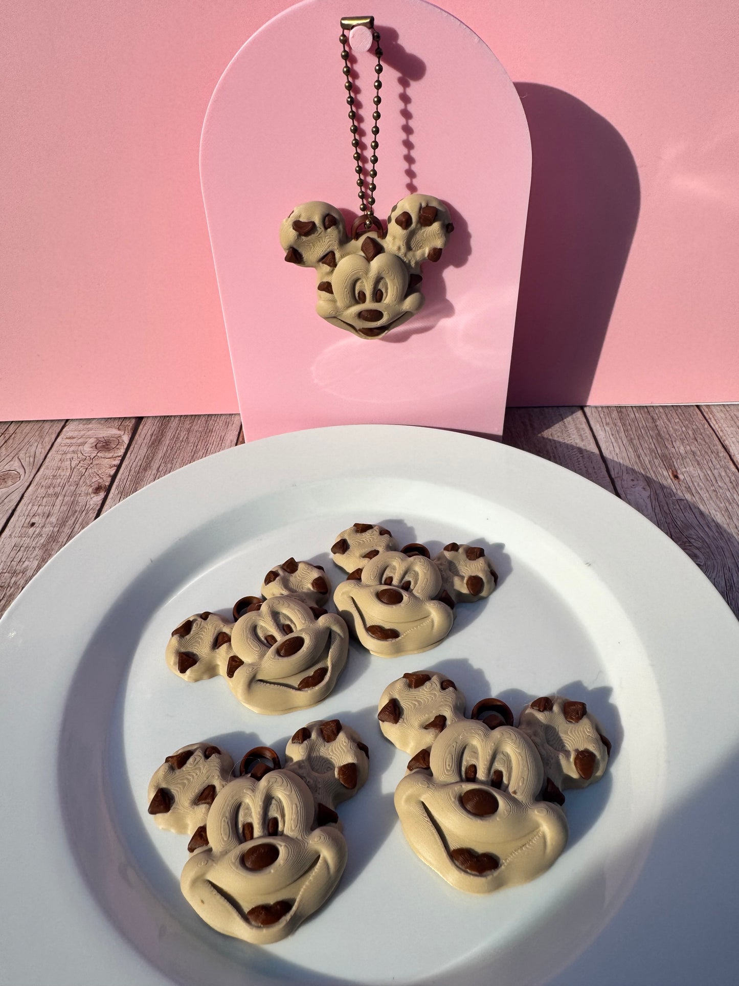 Chocolate Chip Cookie Mouse Ear Keychain | 3D Printed Cookie Inspired Bag Charm | Cute Backpack Charm | Kawaii Gift | Purse Accessory