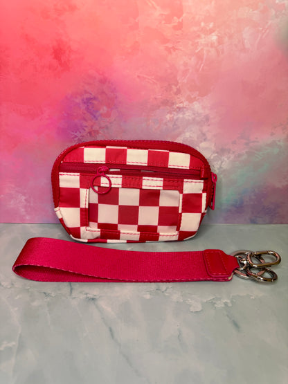 Raspberry Checkers - Wristlet Wallet