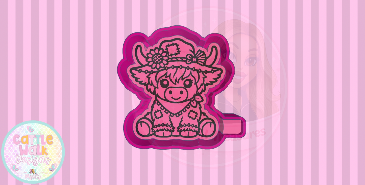 Scarecrow Highland Cow Pumpkin Freshie Mold STL File | 3D Print Design (Digital Download)