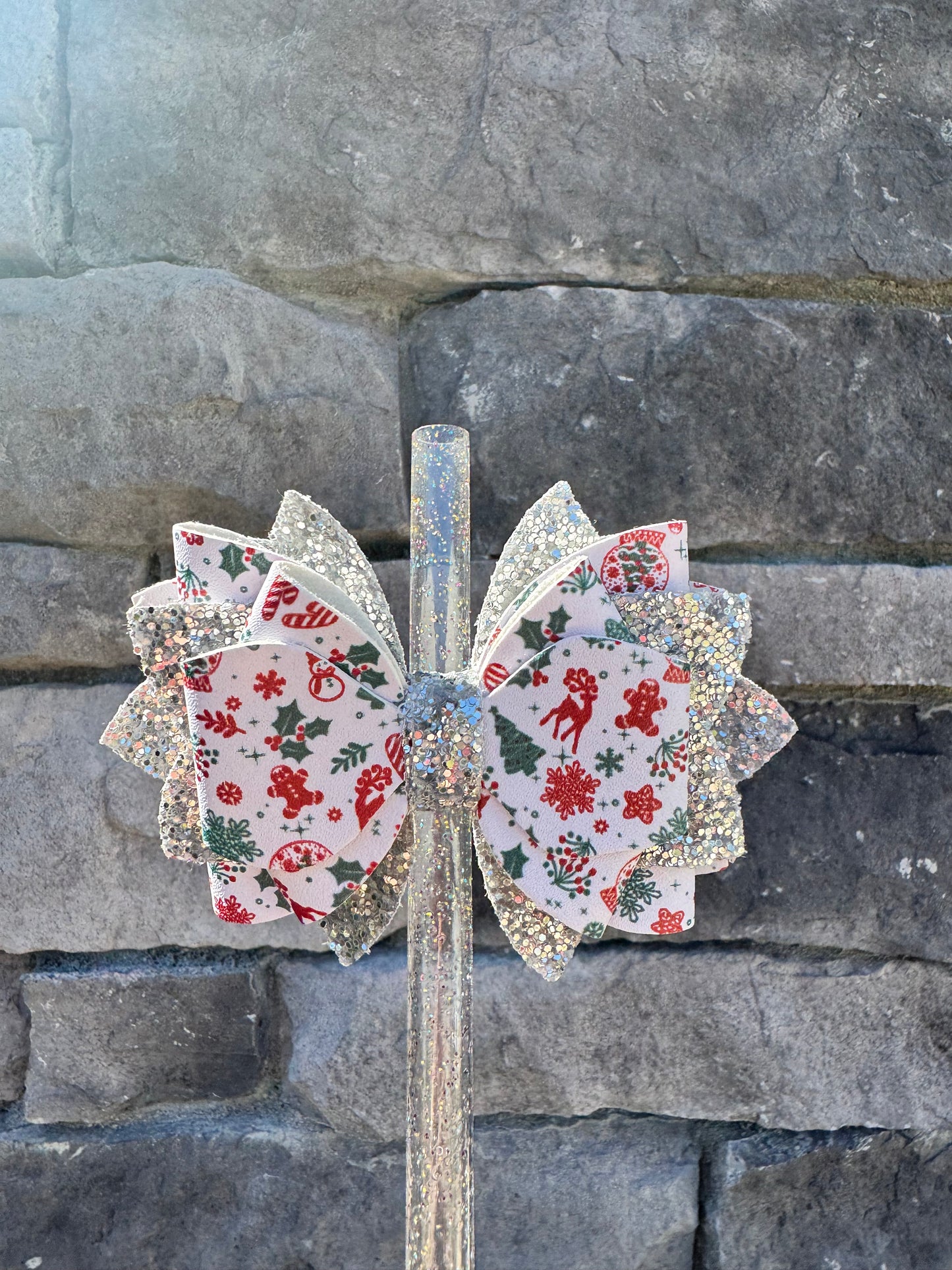 Holiday Cheer Glitter Large Bow