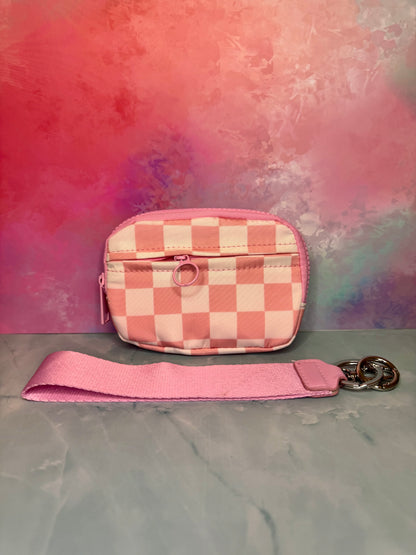 Pink Checkers - Wristlet Wallet