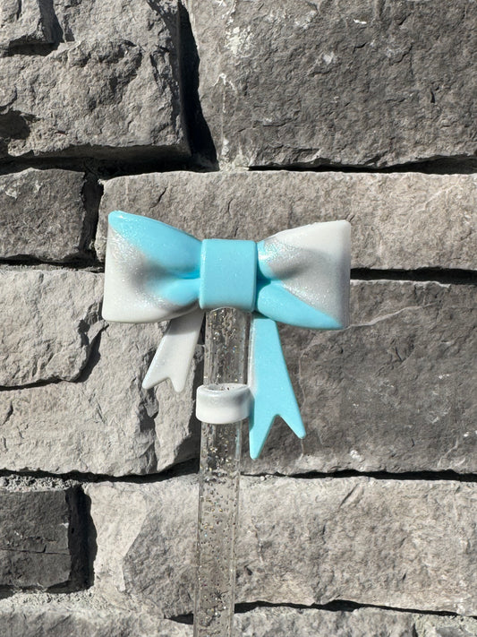 Opal Blue Swirl Bow Topper