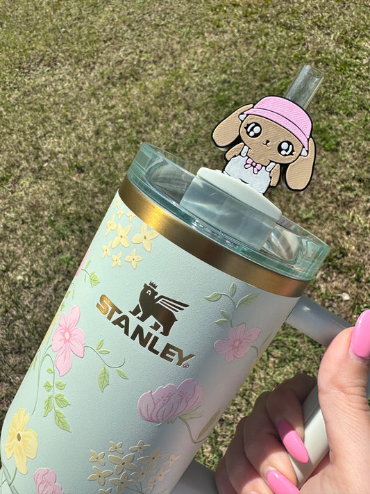 Bunny Overalls Straw Buddy