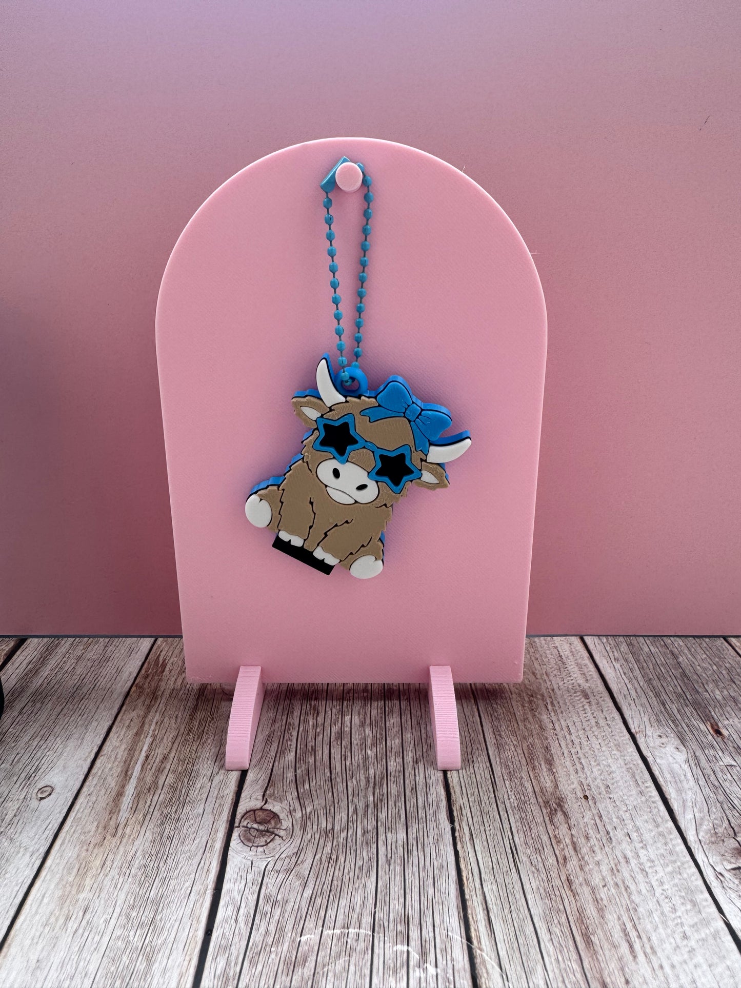 3D Printed Sunglasses Highland Cow - Soda Can Opener Keychain