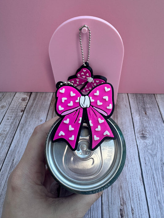 3D Printed Heart Bow - Soda Can Opener Keychain