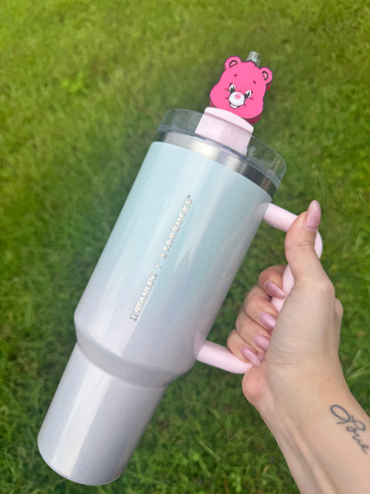 3D Printed Pink Bear - Straw Buddy