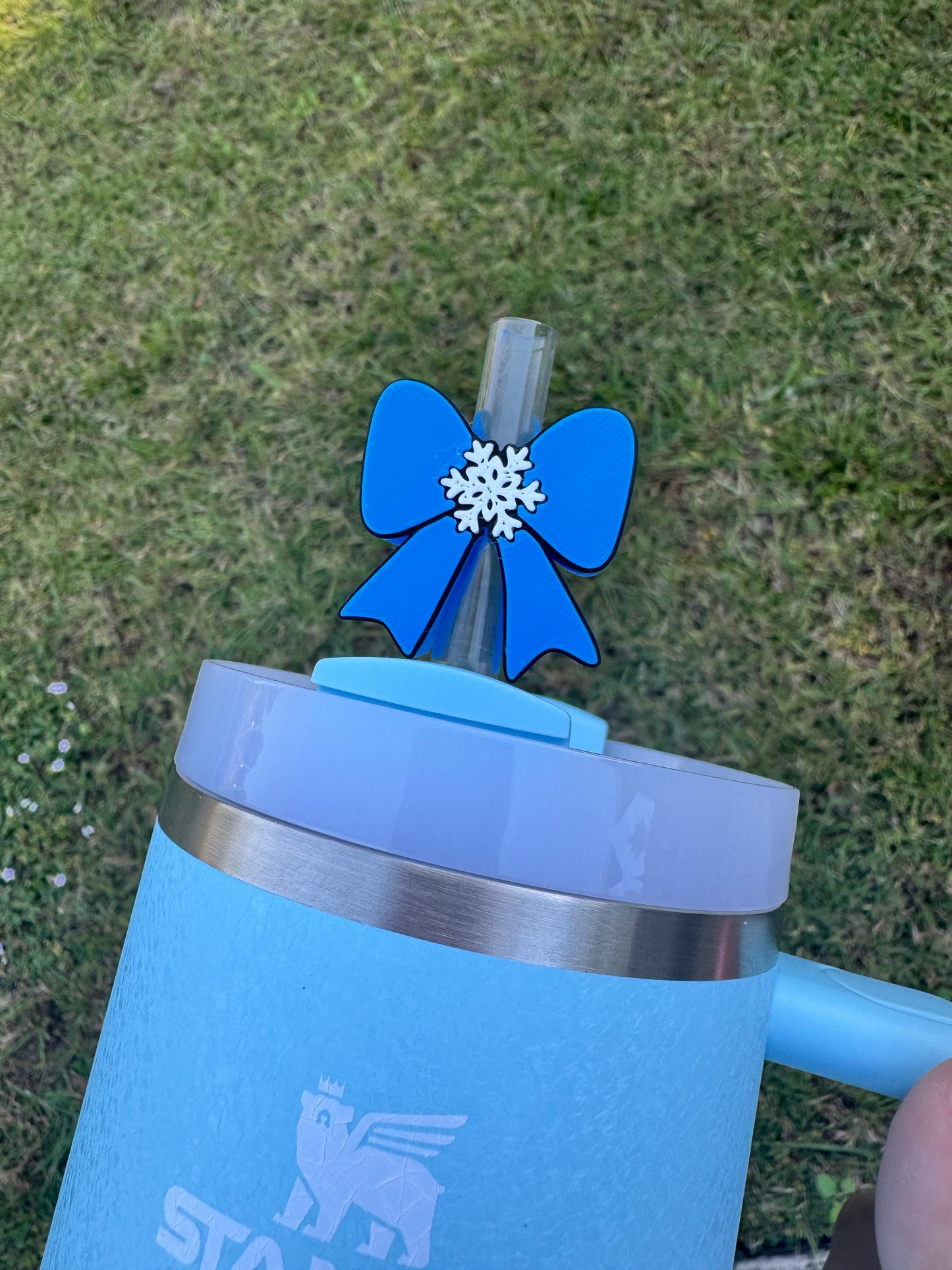 Winter Wonderland Bow Straw Buddy