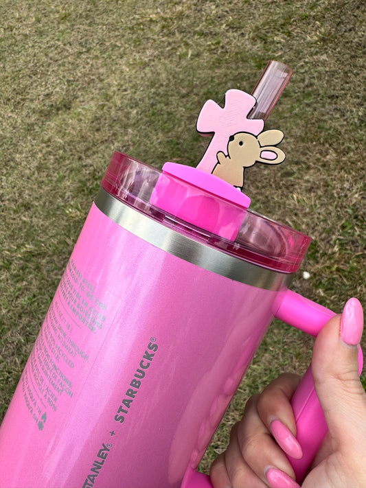 Cross with Bunny Straw Buddy