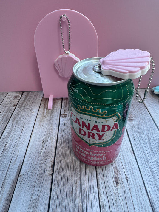 3D Printed Pink Shell - Pop Can Opener Keychain