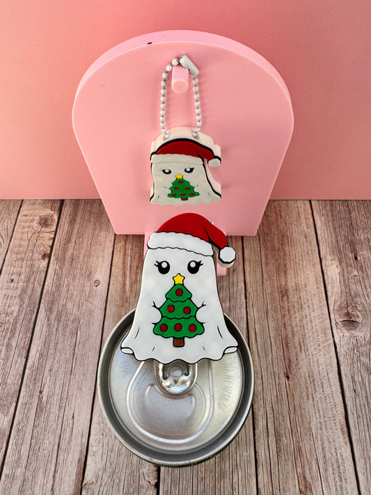 3D Printed Christmas Ghost - Soda Can Opener Keychain