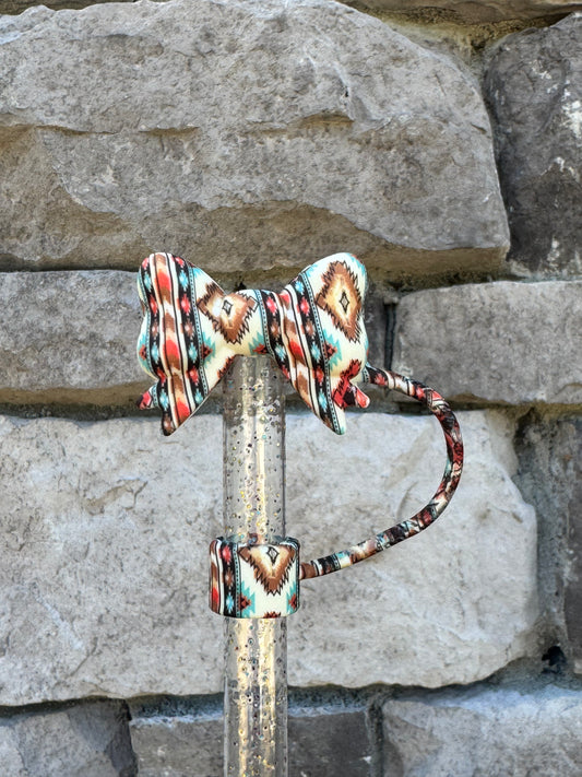 Ivory Tribal 3D Bow - Straw Topper 10MM