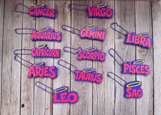 Bratz Inspired Zodiac Can Opener Keychain | Astrology Sign Keychain | 3D Printed Soda Tab Opener