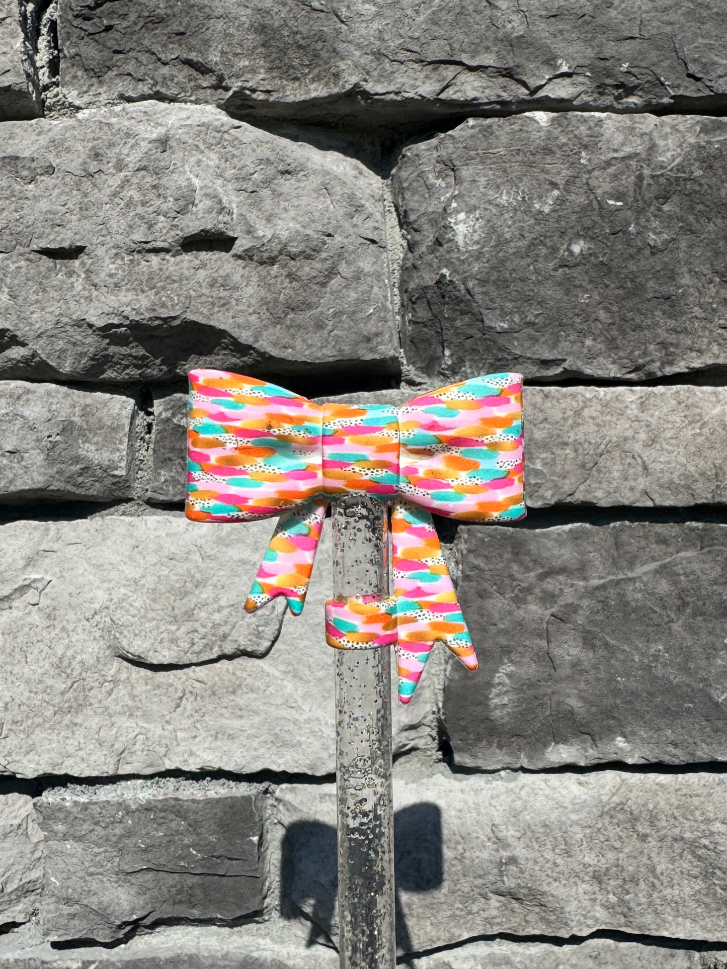 Brushstrokes Large Bow - Straw Topper