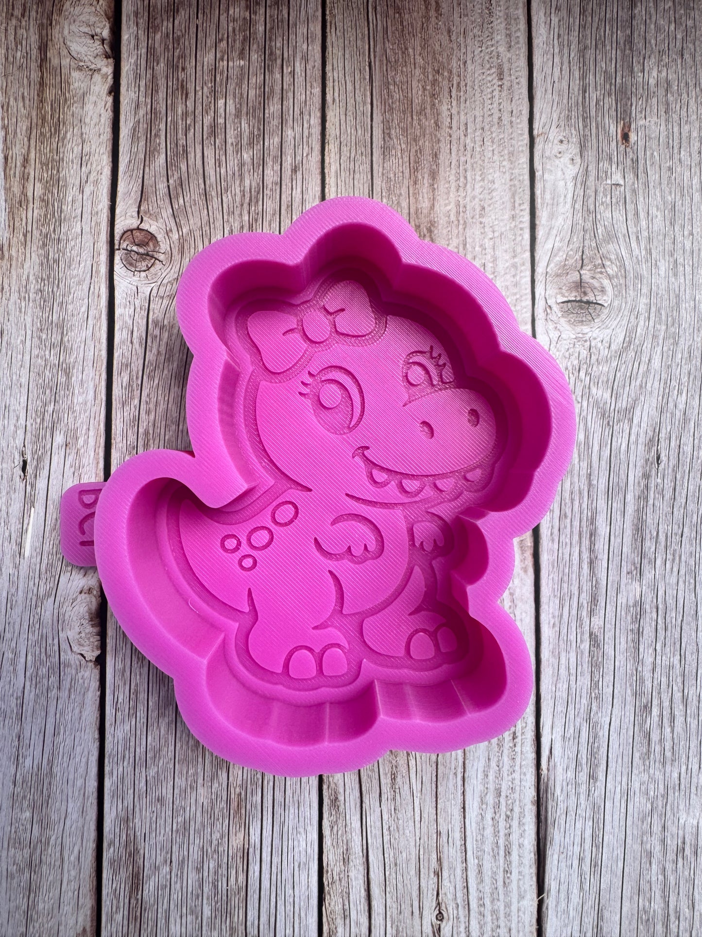 Cute T-Rex Girl Silicone Freshie Mold