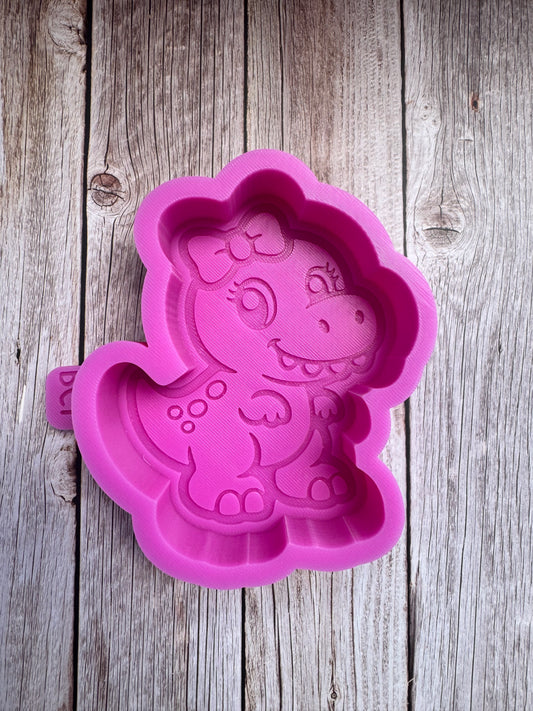 Cute T-Rex Girl Silicone Freshie Mold