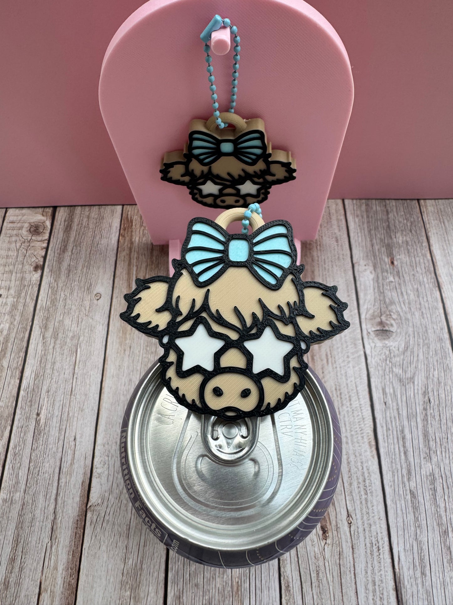 3D Printed Miss Moo-Rica Cow - Soda Can Opener Keychain *SHOP EXCLUSIVE*