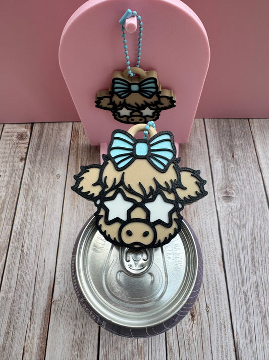 3D Printed Miss Moo-Rica Cow - Soda Can Opener Keychain *SHOP EXCLUSIVE*