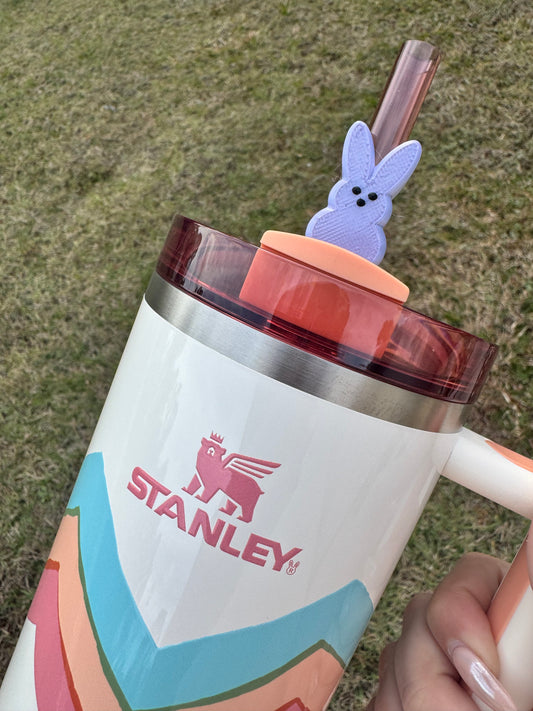 Lavender Bunny Peep Straw Buddy