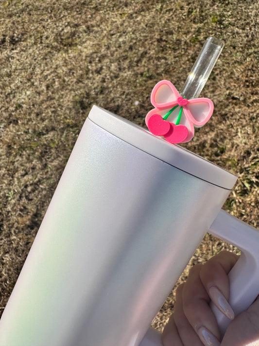 Cherry Bow Straw Buddy