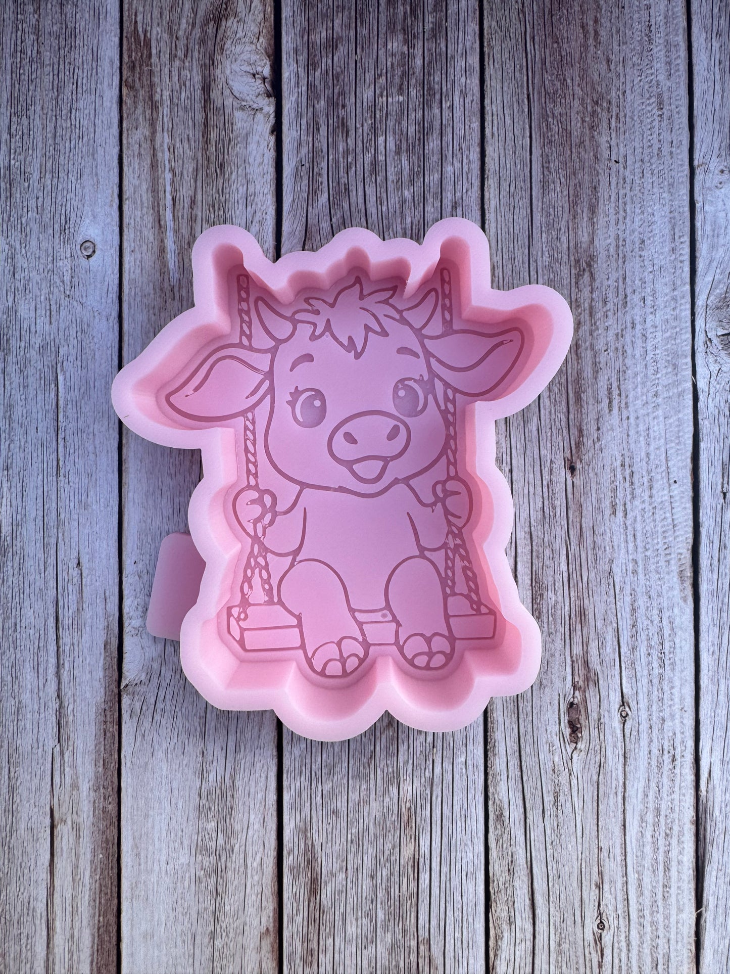 Cow on Swing Silicone Freshie Mold