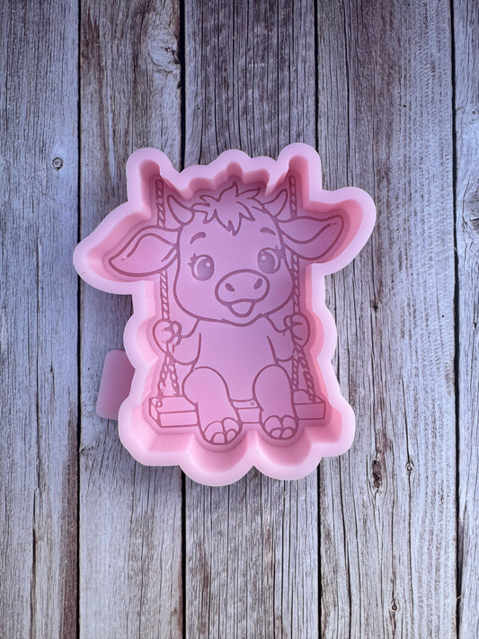 Cow on Swing Silicone Freshie Mold