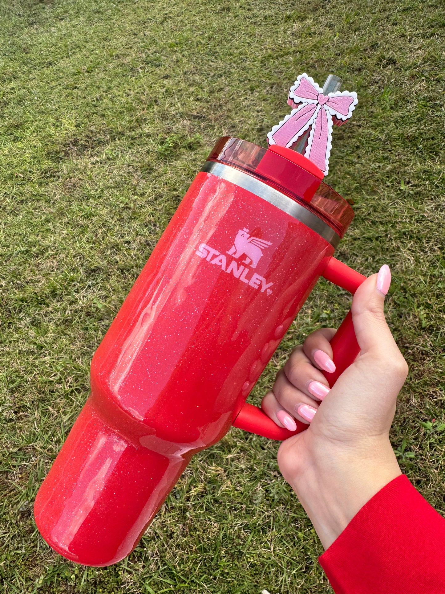 Ruffle Bow Straw Buddy