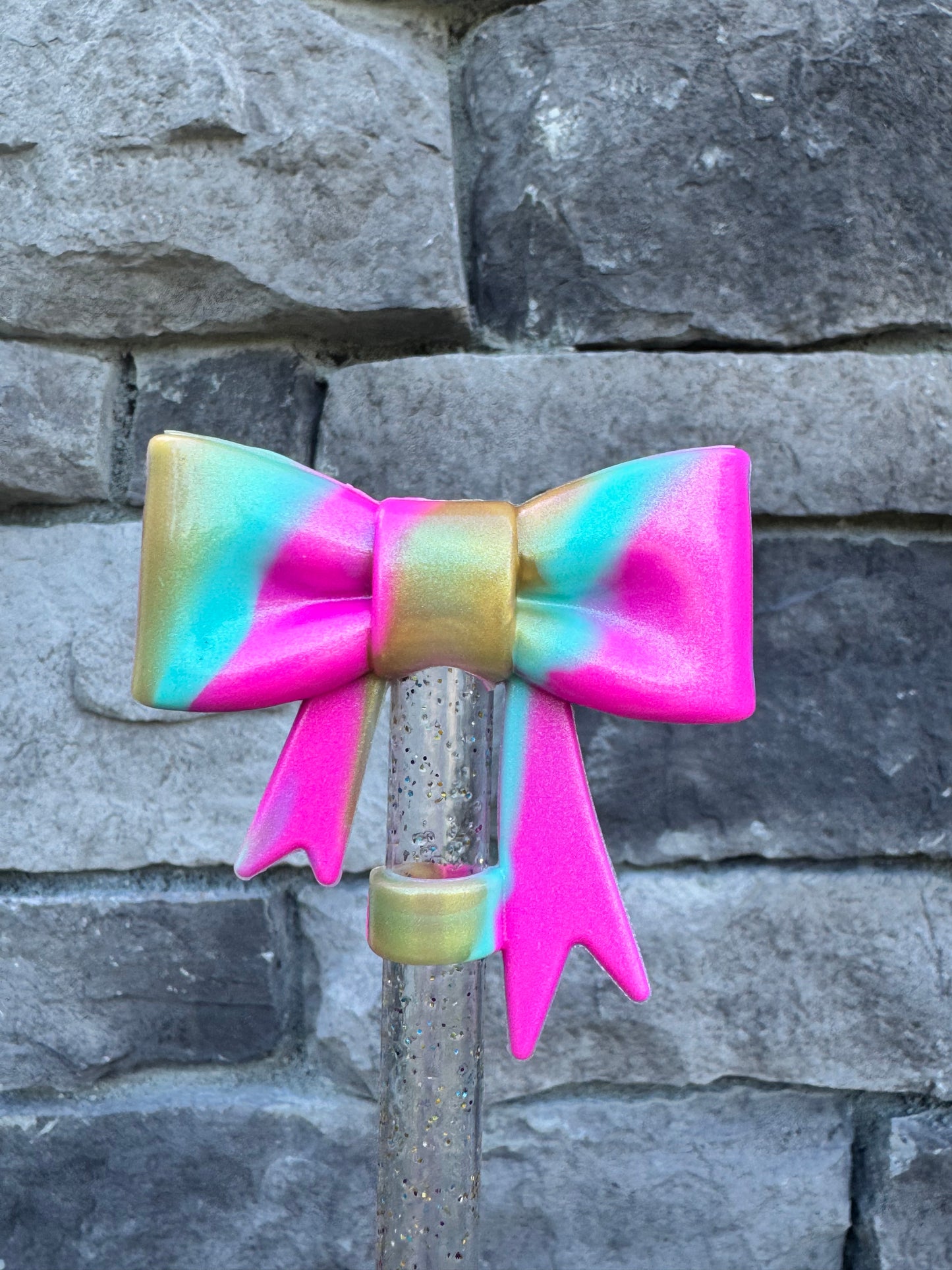 Taffy Daze Large Bow - Straw Topper