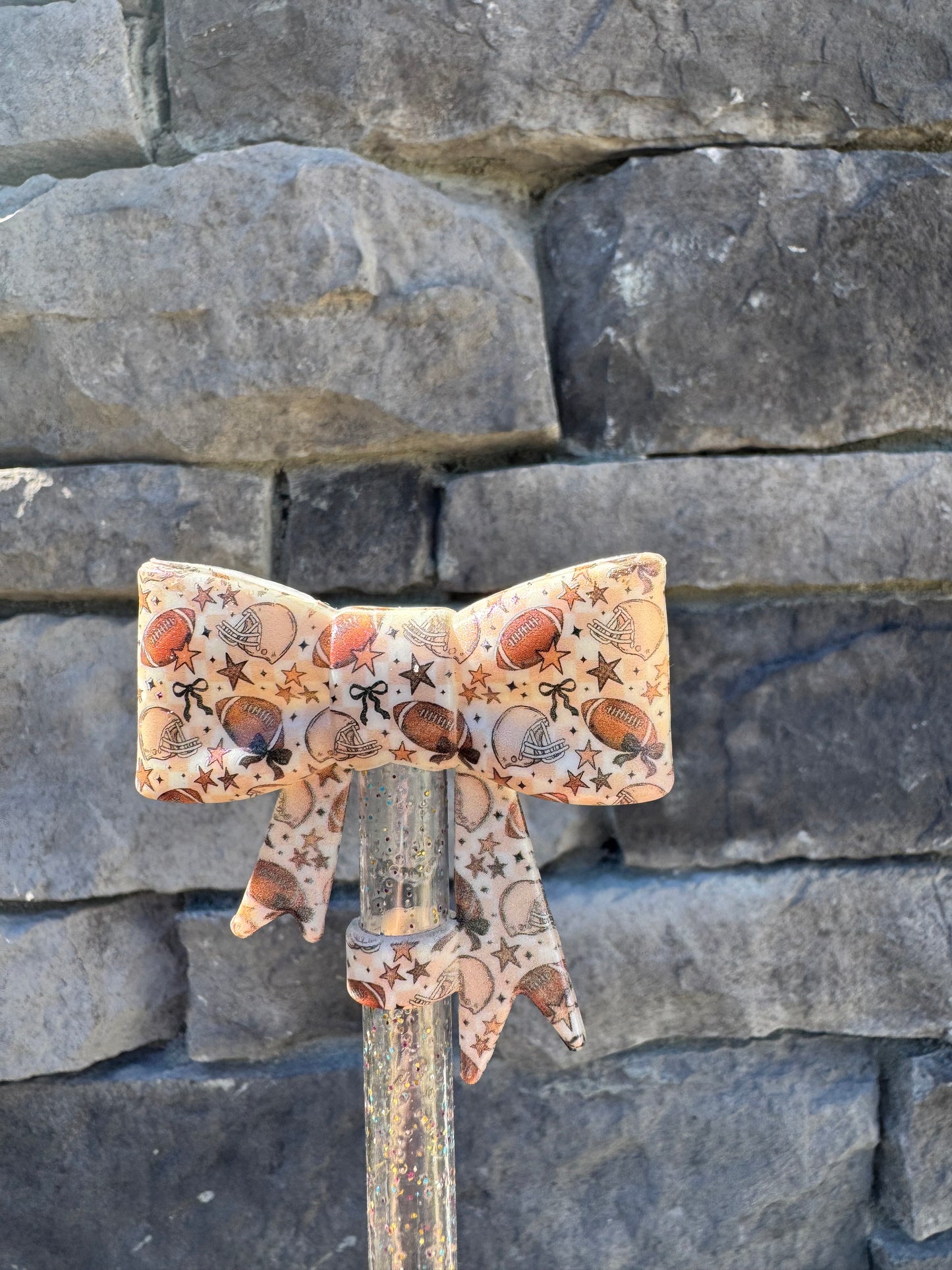 Opal Football Bow Topper