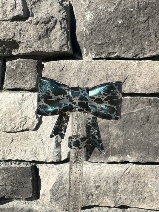 Transparent Crackle Bow Topper