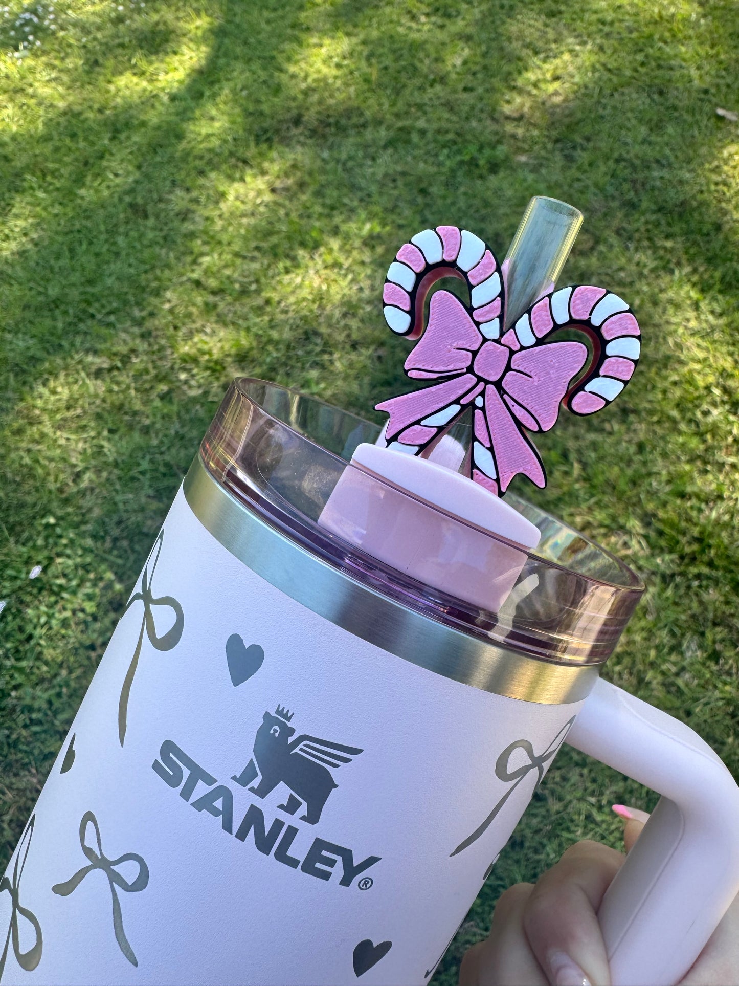 3D Printed Coquette Candy Canes -Straw Buddy