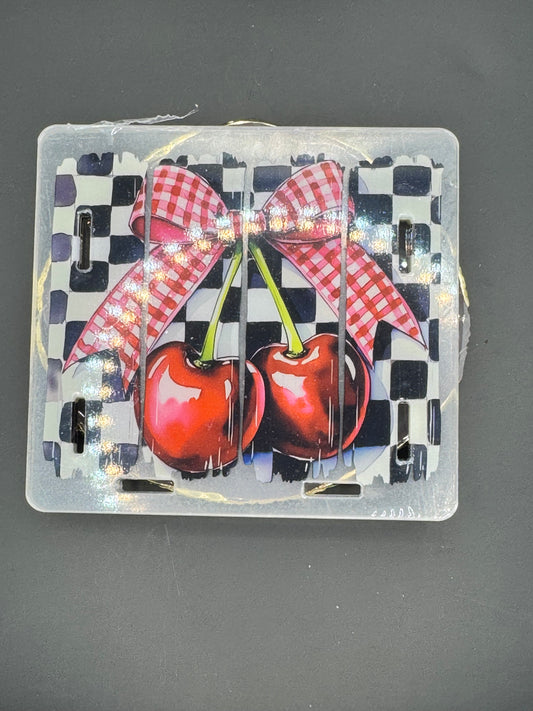 Cherry Gingham - Acrylic Pen Holder