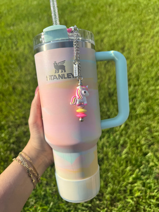Unicorn - Straw Charm Dangle