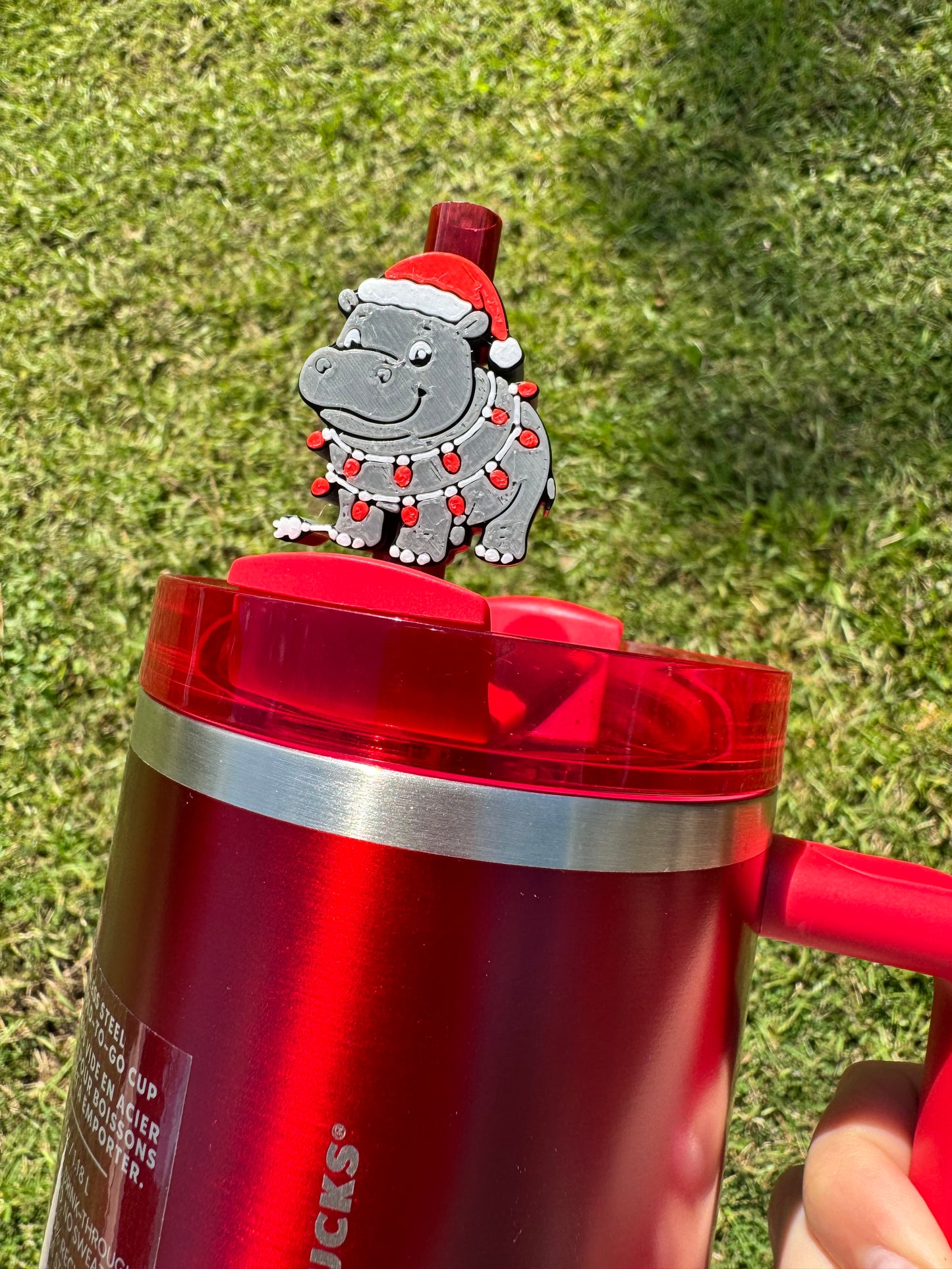 3D Printed Hippo - Straw Buddy