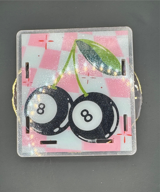 8 Ball Cherries - Acrylic Pen Holder