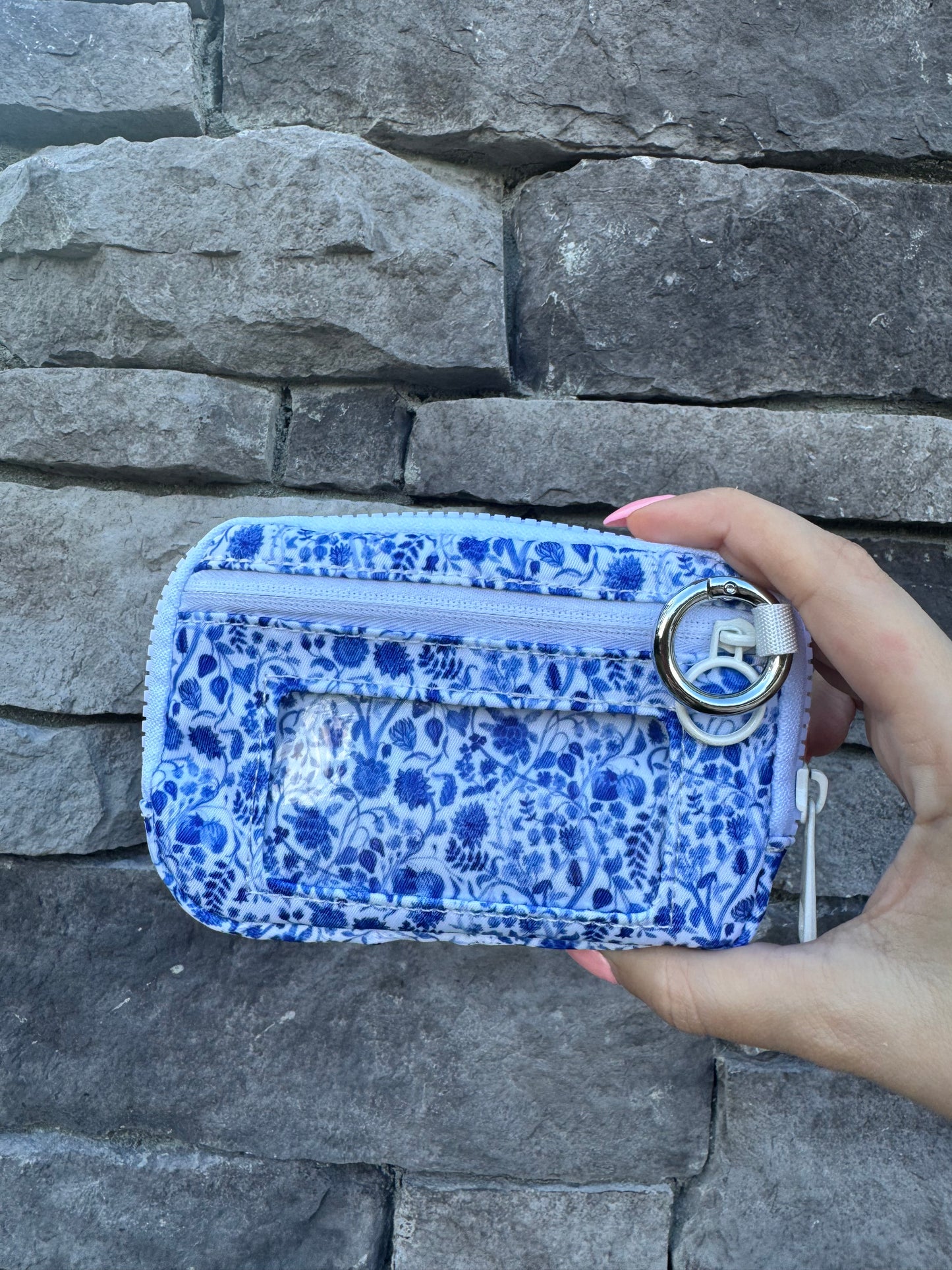 Blue Floral Days Wristlet