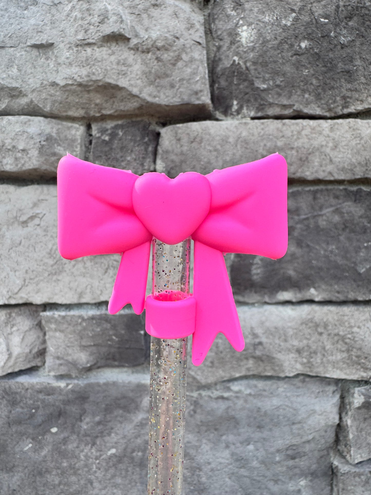 Hot Pink Sweetheart Bow Topper