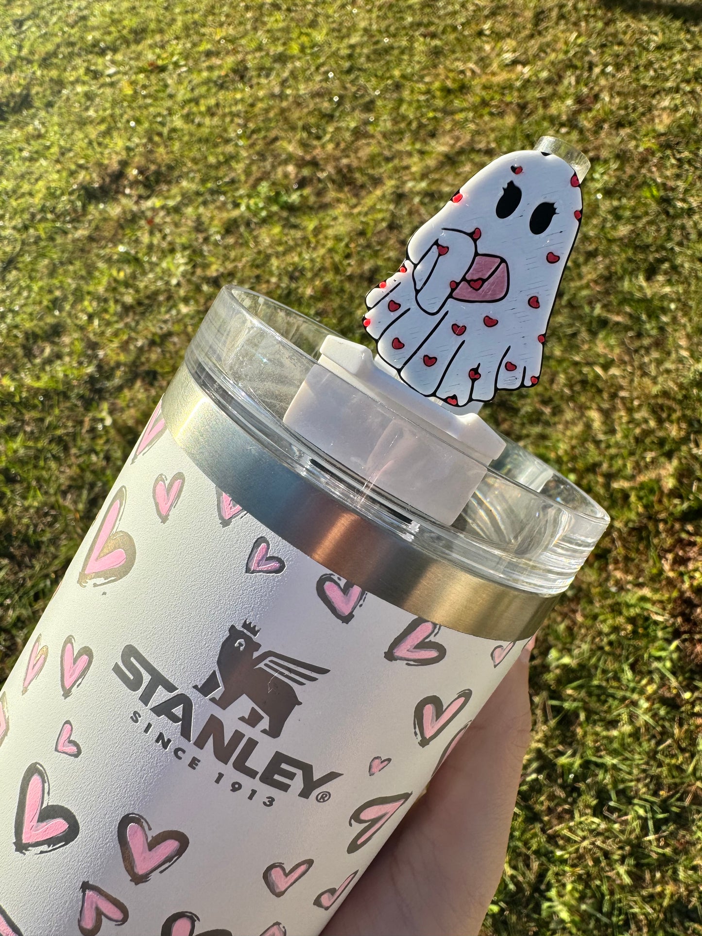 Valentines Ghost Straw Buddy