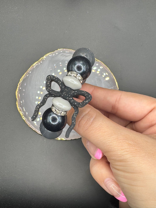 Dainty Black Bow - Handle Charm